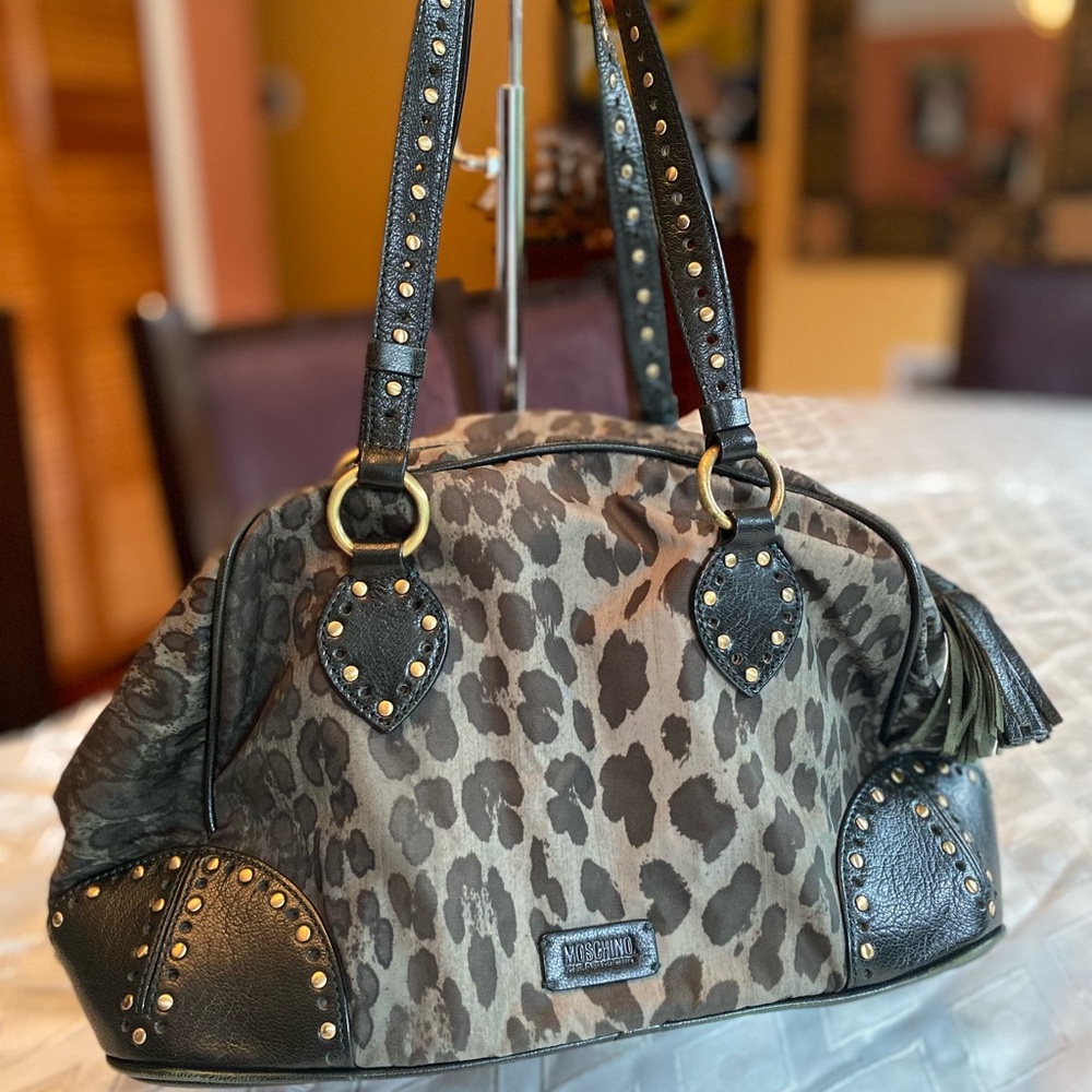 Moschino authentic leather and nylon “doctor” bag